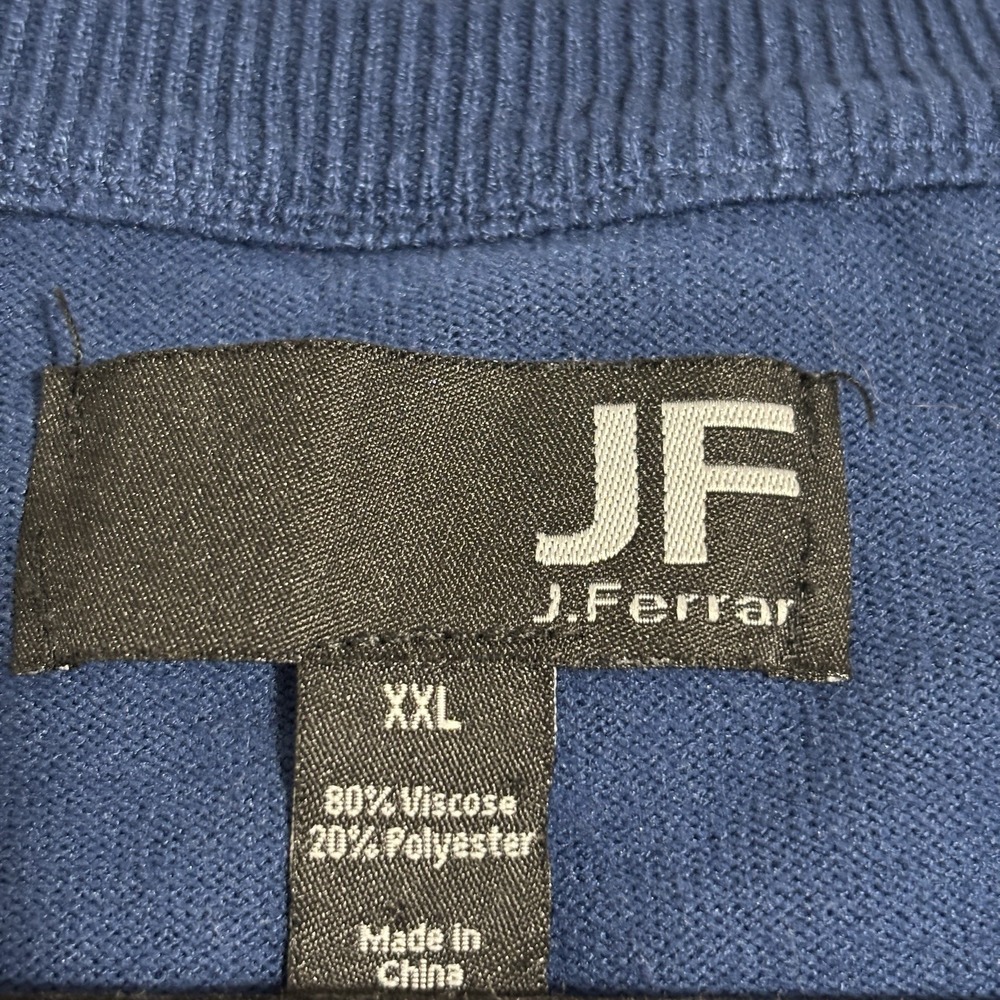 J. Ferrar Lightweight Crewneck Sweater Blue Sz XXL - Picture 6 of 6